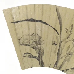 Detalje af orkideer, svampe og sten blæk på guldpapir